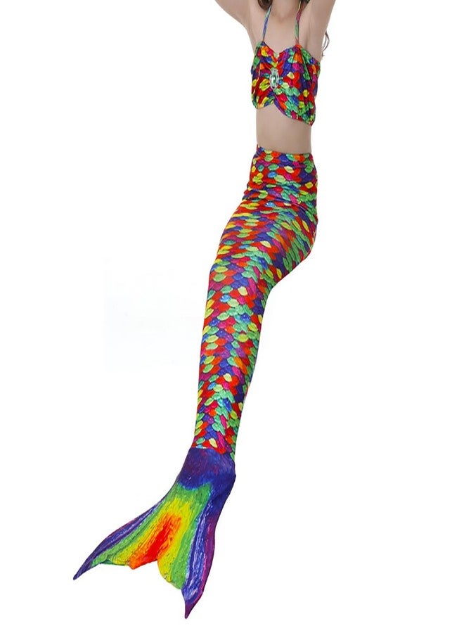 فانسي دريسويل طقم زي حورية البحر من ثلاث قطع من FancyDressWale للبنات - زي تنكري يتضمن تنورة، وجزء علوي وسفلي من البيكيني - مناسب لحفلات أعياد الميلاد والمناسبات ذات الطابع الخاص (غير مناسب للسباحة) - Image 4